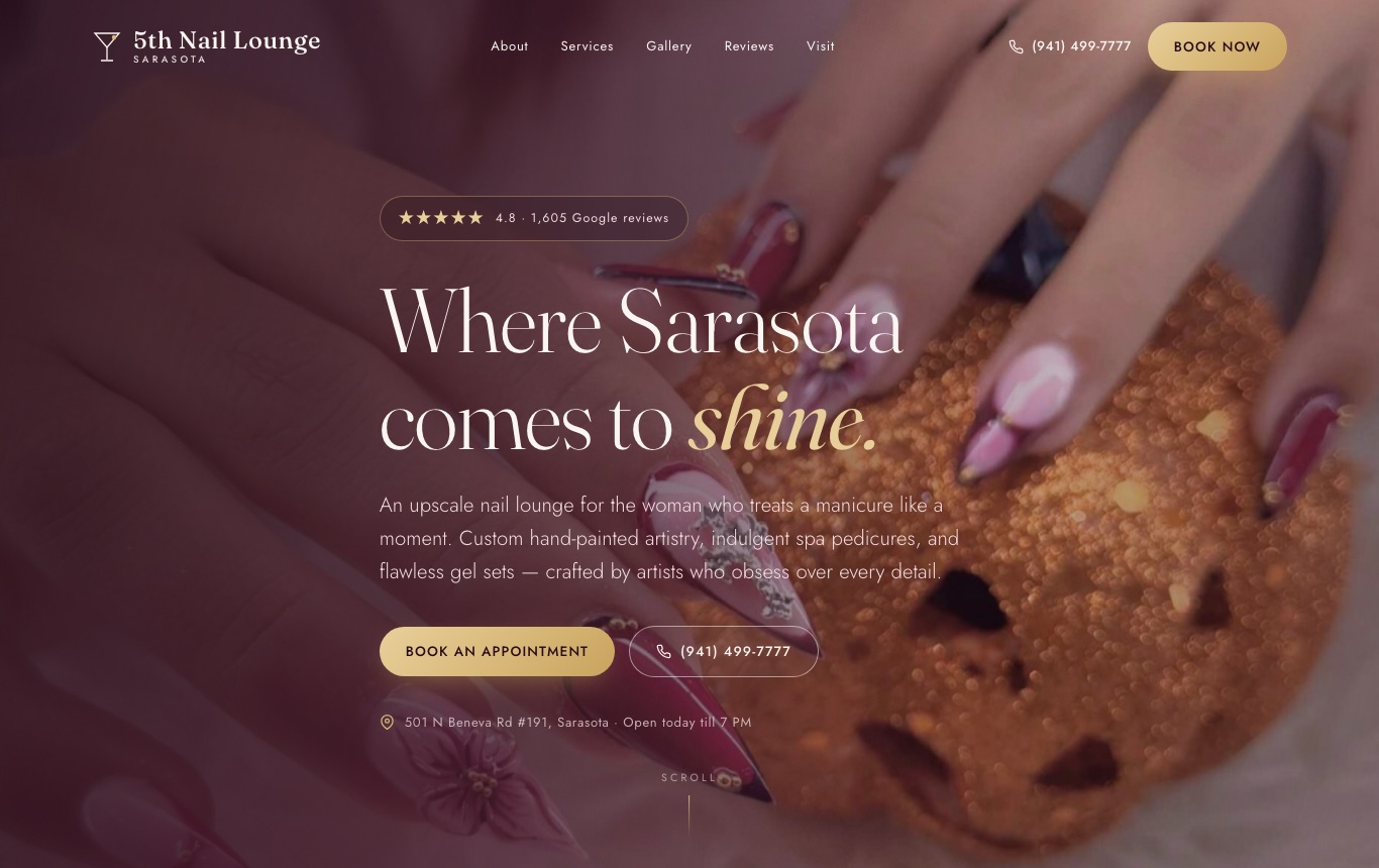 5th Nail Lounge website screenshot