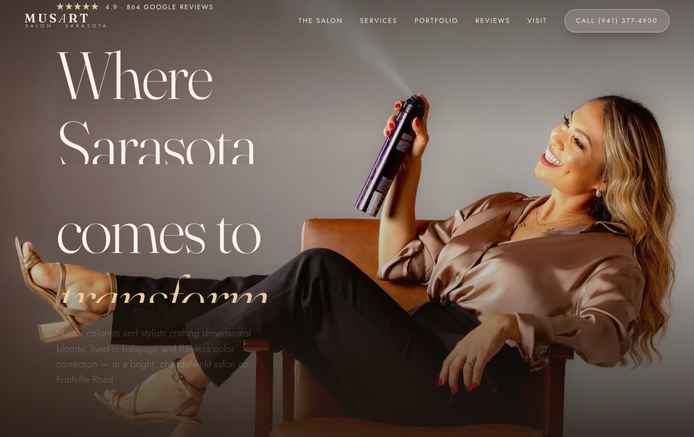 Musart Salon website screenshot