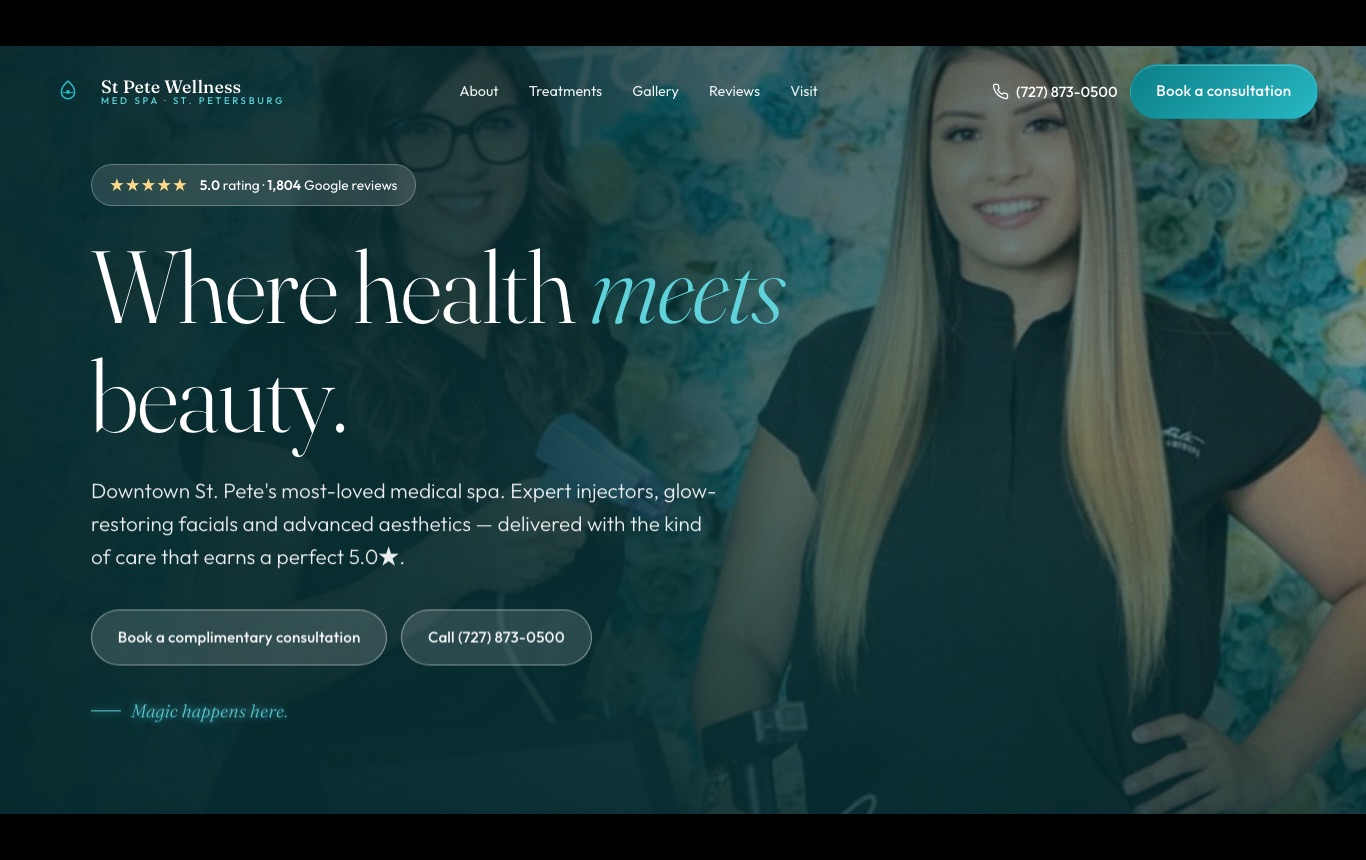 St Pete Wellness Med Spa website screenshot